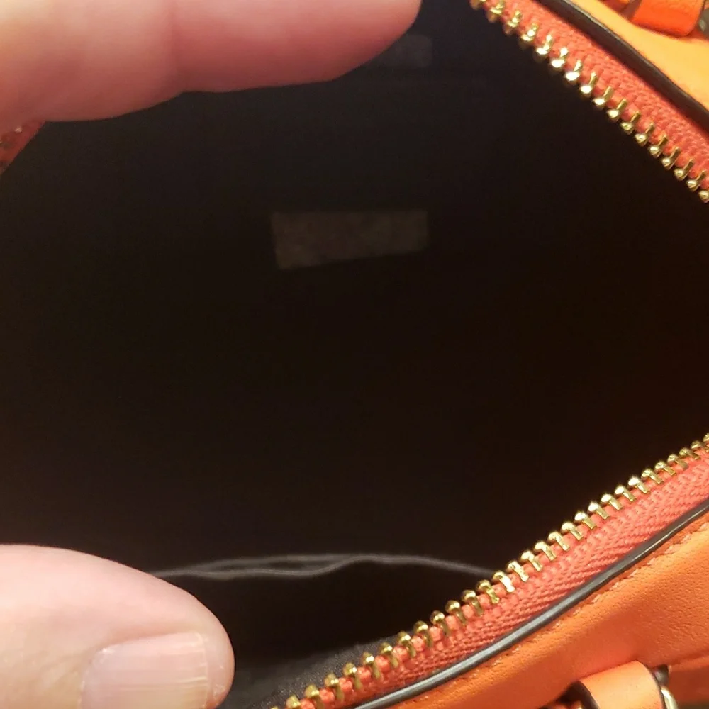 Coach Orange Leather Satchel with Embossed Design - Picture 5 of 6